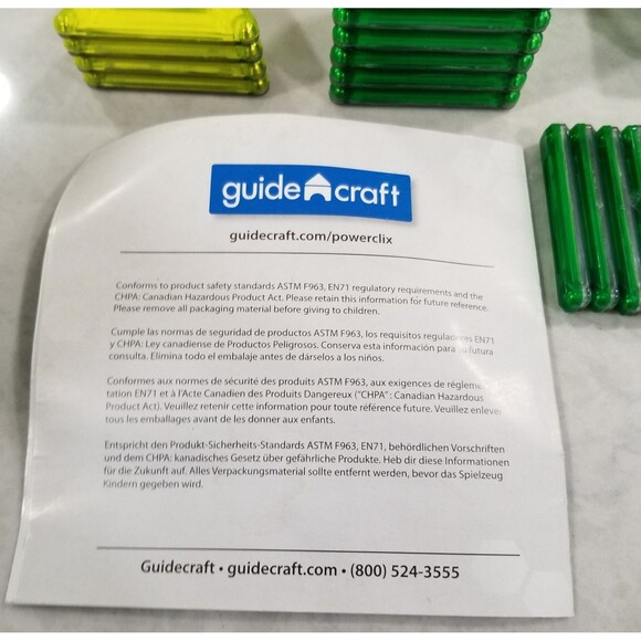 Guide Craft Power Clix frames lot of 129 pieces magnetic building tiles - Picture 8 of 10